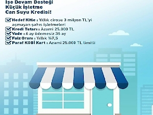 Küçük İşletme - Can Suyu Kredisi Duyuruldu