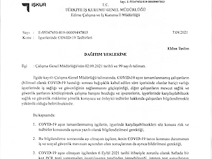 İş Yerlerinde COVID-19 Tedbirleri Hakkında